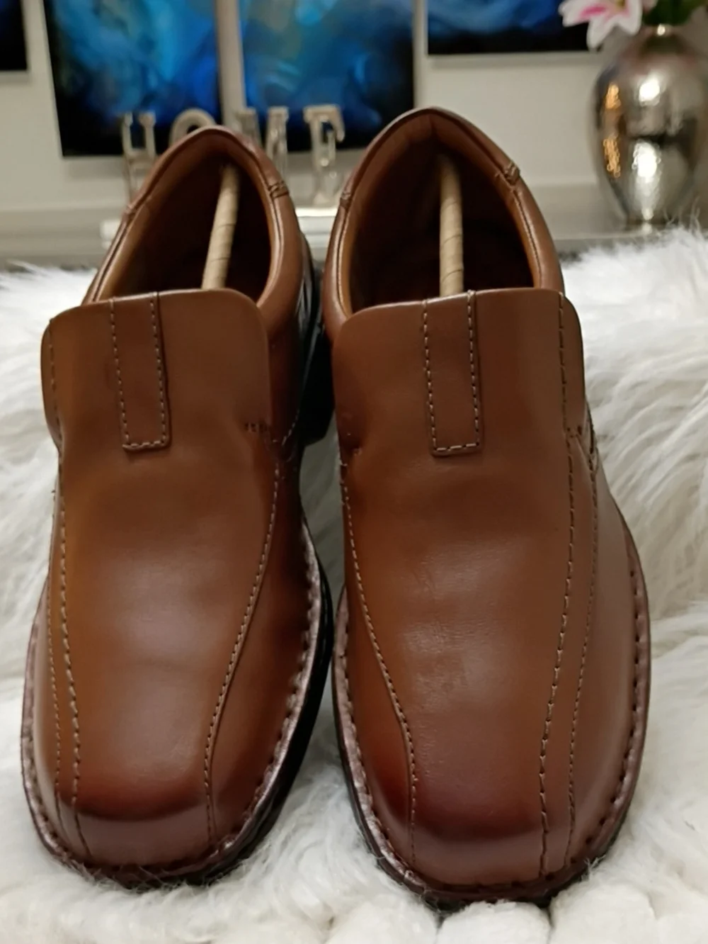 New Clarks Escalade Step Brown Leather Slip-On Comfort Loafers Men's 7M